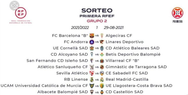 Albacete-Castellón en la primera jornada de Primera RFEF que comienza el último fin de semana de agosto