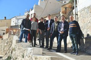 Cabañero y Tierraseca visitan las obras de recuperación y revitalización del Conjunto Histórico de Alcalá del Júcar