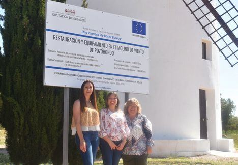 Pozohondo ‘pone a punto’ su Molino de Viento y avanza en eficiencia energética y Administración Electrónica de la mano de la Diputación de Albacete