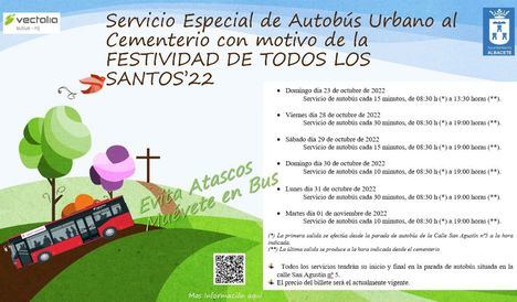 Albacete tendrá servicio especial de autobús al cementerio desde este domingo por el Día de Todos los Santos