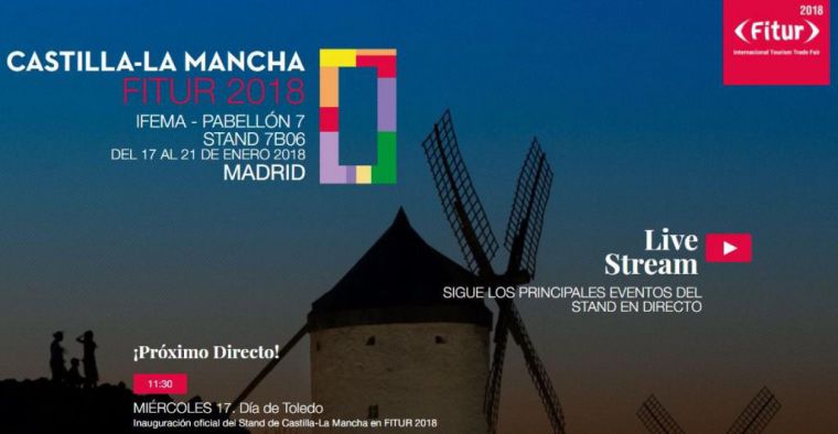 El stand de Castilla-La Mancha en FITUR acogerá medio centenar de presentaciones que se podrán seguir en www.fiturclm.com