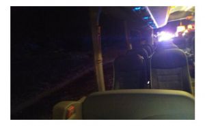 El accidente en Villargordo se produjo al reventarle una rueda al camión y chocar por detrás el autobús