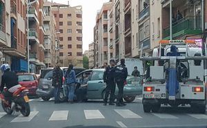 Aparatoso accidente en el Barrio del Pilar en Albacete