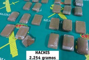 Investigan a una persona por la comisión de varios delitos y le incautan 2.254 gramos de hachís en Alcaraz