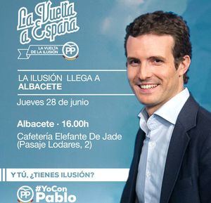 Pablo Casado estará este jueves en Albacete para pormocionar su candidatura a la presidencia del PP