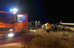 Un hombre de 41 años fallecido y 4 heridos en un accidente de tráfico de madrugada en la carretera N-322 en Albacete