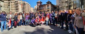 El PSOE provincial, encabezado por su secretario general, ha participado en la manifestación del 8M en Albacete