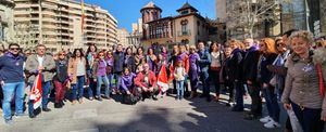 El PSOE provincial, encabezado por su secretario general, ha participado en la manifestación del 8M en Albacete