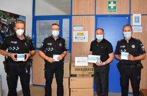 La Policía Local de Albacete ha recepcionado los lotes de mascarillas enviadas por la Federación Española de Municipios y Provincias (FEMP)