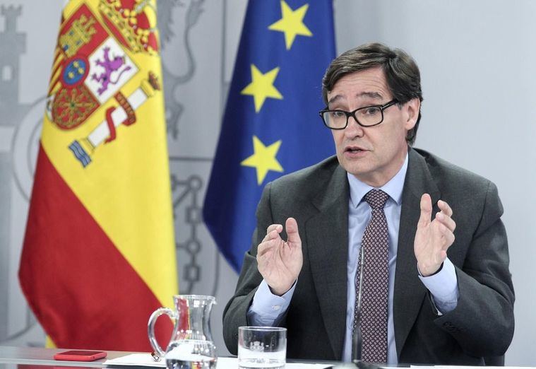 El ministro de Sanidad, Salvador Illa, comparece en rueda de prensa posterior al Consejo de ministros celebrado en Moncloa, en Madrid (España), a 28 de julio de 2020. 
