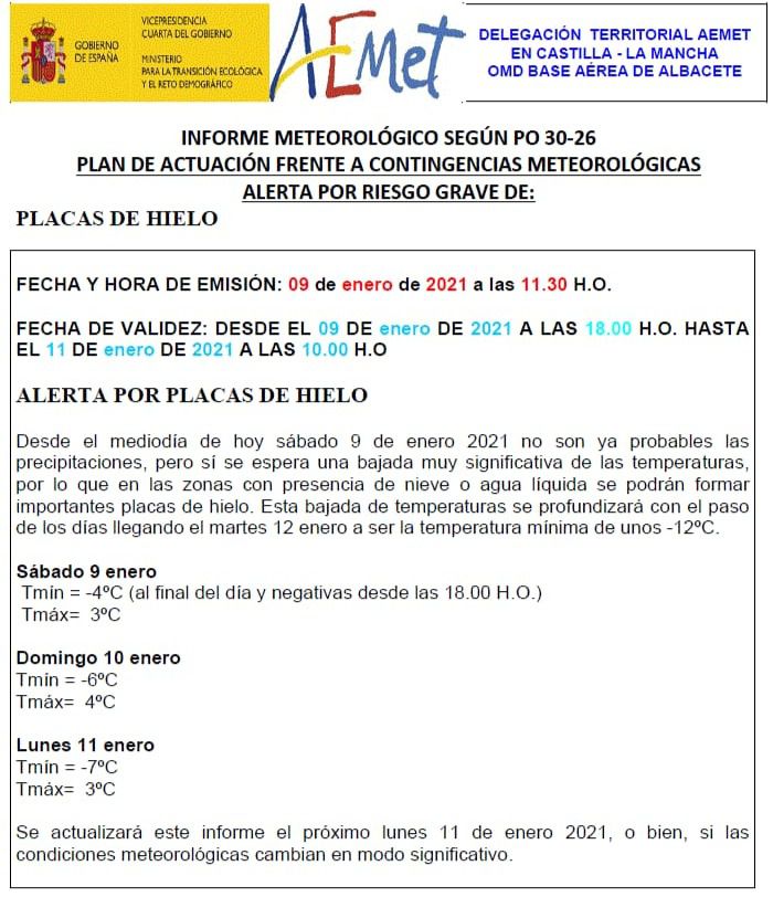 Temporal.- La nieve deja a 27.000 abonados de Albacete, Cuenca, Guadalajara y Toledo sin electricidad. Las temperaturas bajarán hasta 12 grados bajo cero