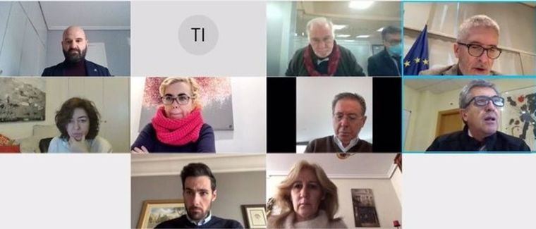 Foto: Imagen de la reunión telemática presidida por el ministro del Interior, Fernando Grande-Marlaska, para supervisar las incidencias por el temporal Filomena - MINISTERIO DEL INTERIOR