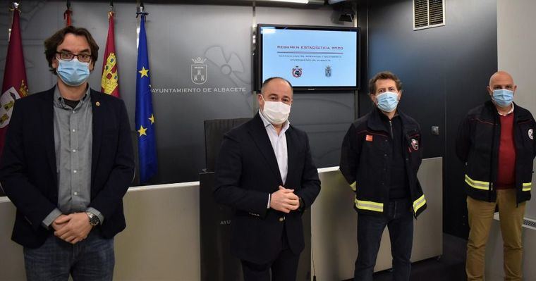 Los bomberos de Albacete aumentaron en un 18% sus intervenciones en 2020, muchas de ellas causadas por la pandemia