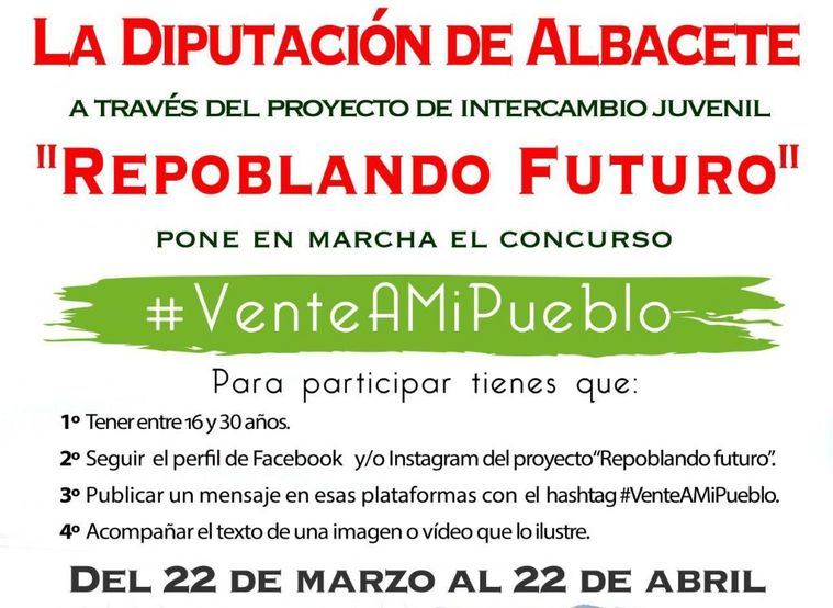 La Diputación de Albacete pone en marcha el concurso #VenteAMipueblo para fomentar el turismo rural y dar a conocer las bondades de los municipios de la provincia
