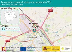 Mitma adjudica por más de 700.000 euros las obras para reducir el impacto acústico del tráfico de la N-322 en Albacete