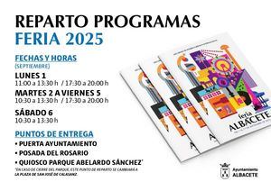 Manuel Serrano inicia el tradicional reparto del programa oficial de la Feria de Albacete 2025 el próximo lunes en la puerta del Ayuntamiento