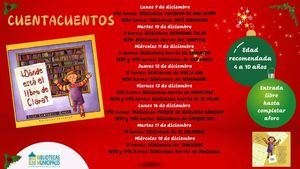 El Ayuntamiento llevará a cabo cuentacuentos con motivo de la Navidad en quince bibliotecas de los barrios y pedanías