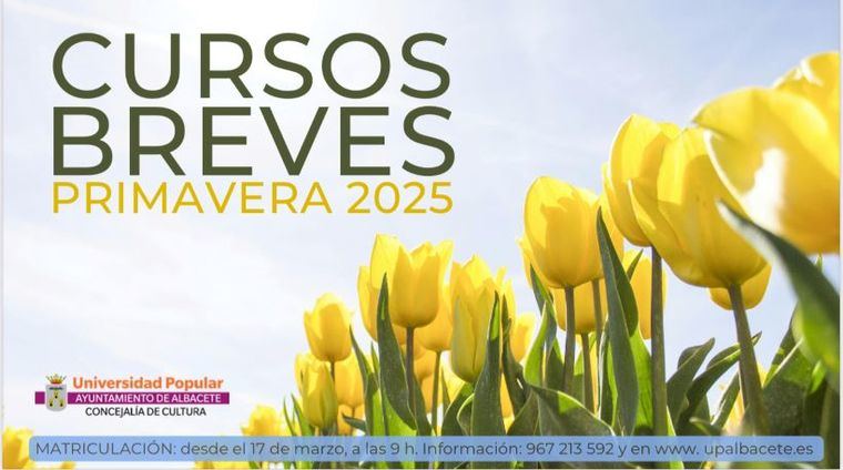 El Ayuntamiento de Albacete impulsa la educación continua con la nueva programación de cursos breves de la Universidad Popular para la primavera de 2025