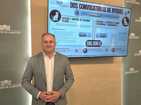 La Diputación de Albacete pone a disposición de los ayuntamientos de la provincia 180.000 euros para reforzar la gestión de las colonias felinas y la atención de perros abandonados