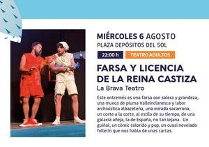 El teatro popular y la sátira literaria se dan cita en la Plaza Depósitos del Sol con ‘Farsa y licencia de la Reina Castiza’