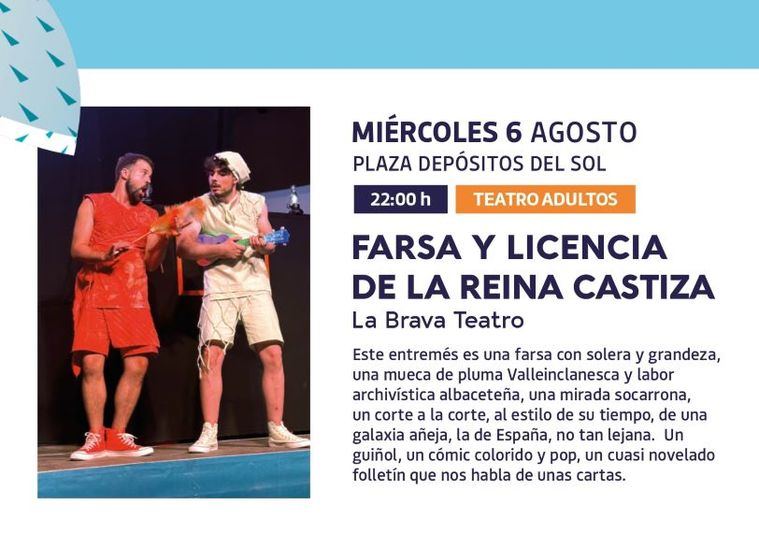 El teatro popular y la sátira literaria se dan cita en la Plaza Depósitos del Sol con ‘Farsa y licencia de la Reina Castiza’