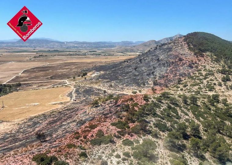 Extinguido el incendio forestal de Villena (Alicante) que se propagó a la provincia de Albacete