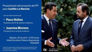 Juanma Moreno estará con el presidente del PP de Castilla-La Mancha en un acto en Toledo el próximo sábado 22 de abril