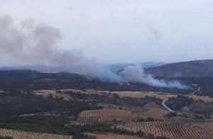 Continúan los trabajos de extinción del incendio forestal de Ayna (Albacete)
