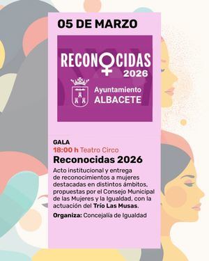 La gala Reconocidas 2026 rendirá homenaje mañana a mujeres destacadas de la ciudad, en el Teatro Circo, como parte del Ciclo Ellas