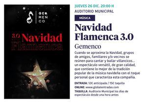 Esta Noche: Navidad Flamenca 3.0 en el Auditorio Municipal con Gemenco