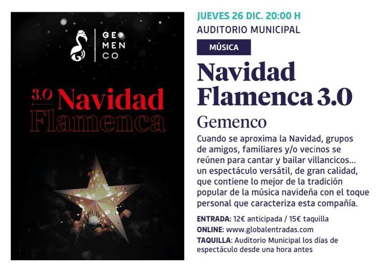 Esta Noche: Navidad Flamenca 3.0 en el Auditorio Municipal con Gemenco
