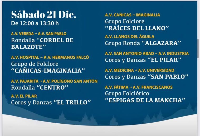 La programación de Navidad Cultural de Albacete incluye este fin de semana folclore, aguilanderos y el show de Revolver