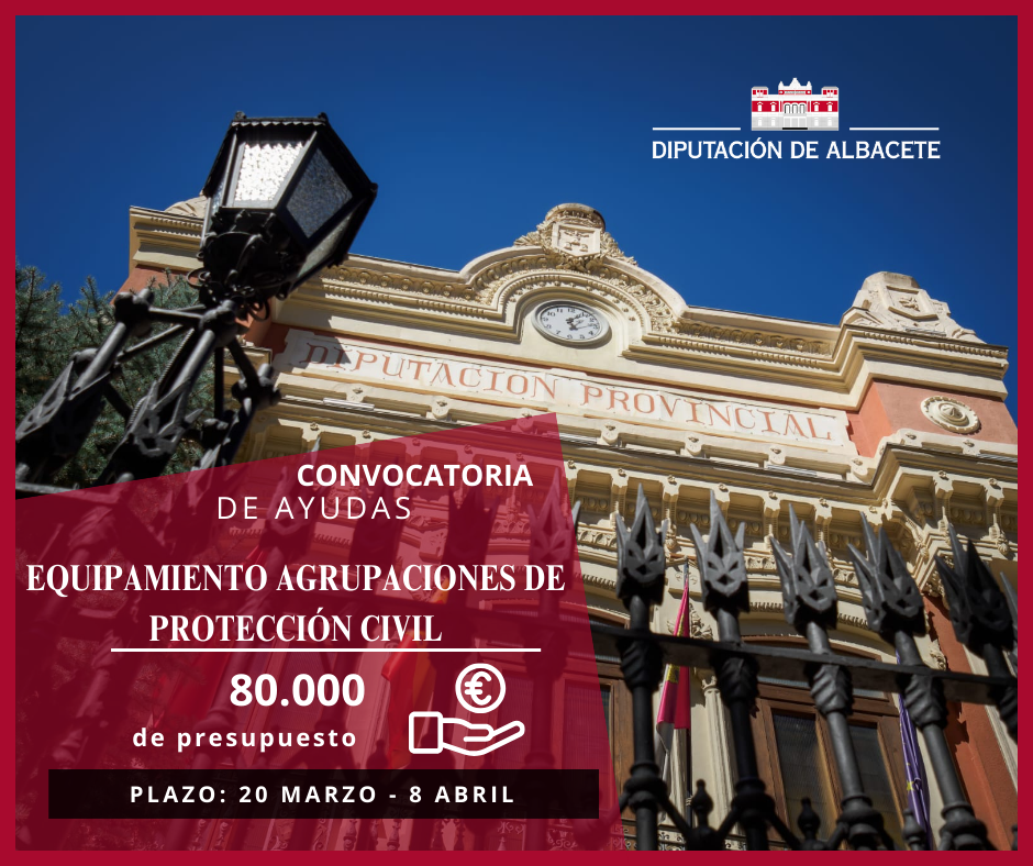 La Diputación de Albacete avanza en su apoyo a la seguridad local con 80.000 euros para mejorar el equipamiento de las Agrupaciones de Protección Civil