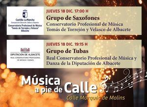 Conciertos a pie de calle, un certamen escolar y un espectáculo en el Auditorio Municipal configuran la agenda cultural del jueves en la ciudad de Albacete