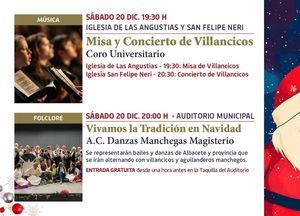 La música coral, la danza popular y las actividades familiares protagonizan la agenda cultural del sábado en la ciudad de Albacete