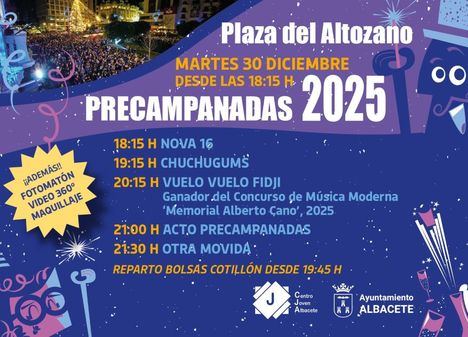 El Ayuntamiento de Albacete impulsa las Precampanadas como una gran cita cultural y juvenil que llenará, un año más, de música y participación la Plaza del Altozano