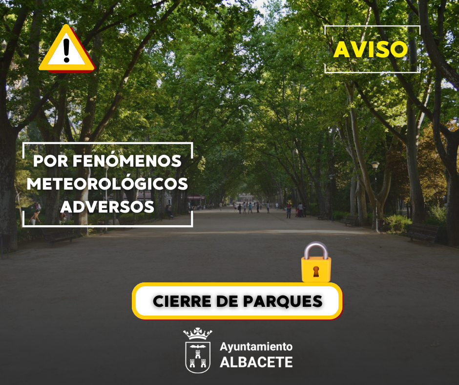 El Ayuntamiento cerrará los parques ante la alerta amarilla por tormentas y lluvias, y suspende la Feria Infantil en el Abelardo Sánchez