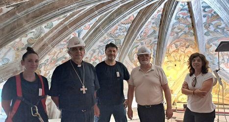 El delegado de la Junta visita los trabajos financiados por el Gobierno regional para la restauración del ábside de la Catedral de Albacete